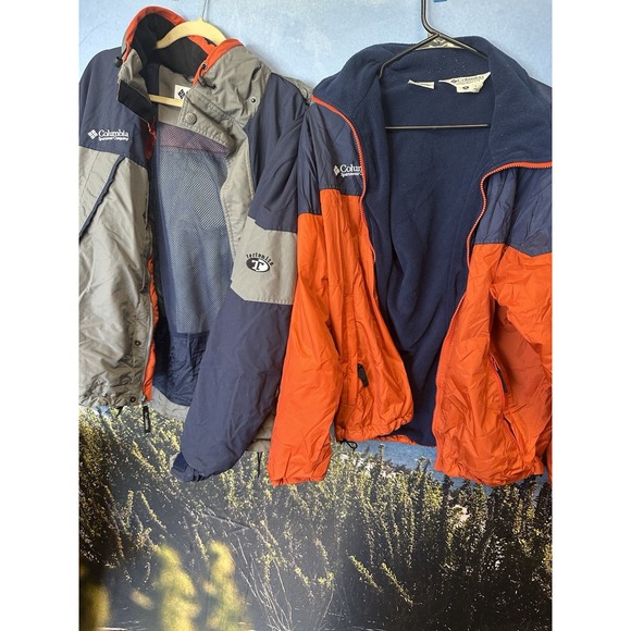 Vintage 90s Columbia Jacket Medium Tectonite 2 In 1 Zipper Removable Coat - Picture 1 of 8